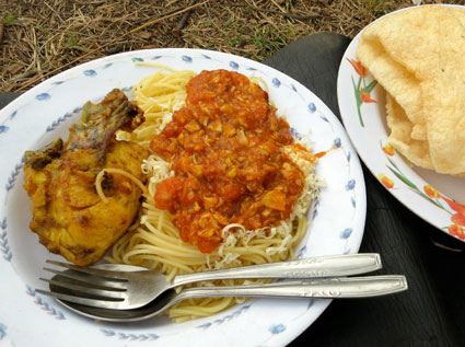 Spaghetti on Mount Rinjani