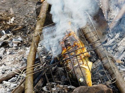 Complete meal on Mount Rinjani