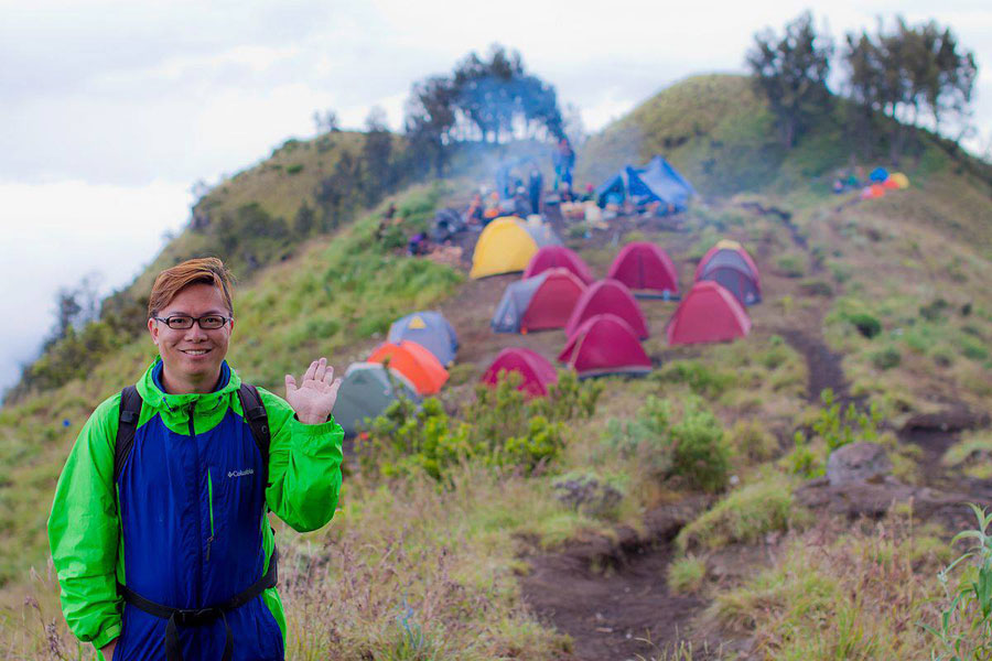 Plawangan Sembalun Crater an altitude 2639 meters of mount Rinjani