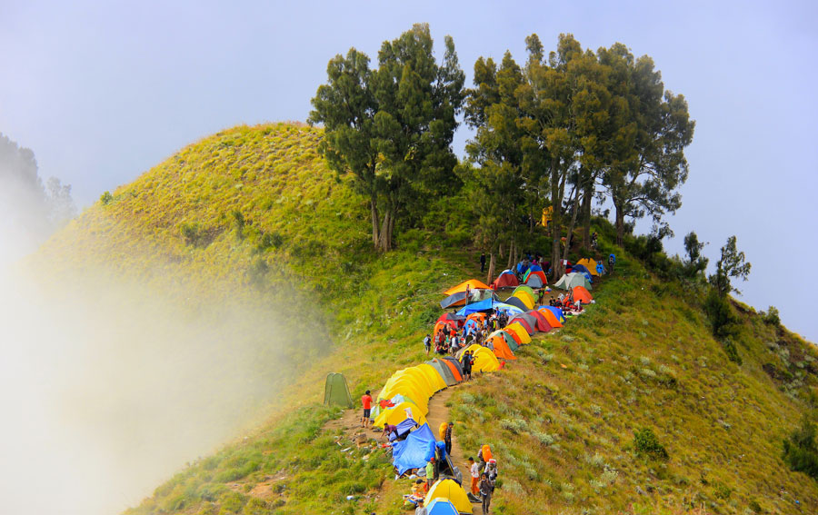 Kawah Plawangan Sembalun ketinggian 2639 m dpl - Taman Nasional Gunung Rinjani